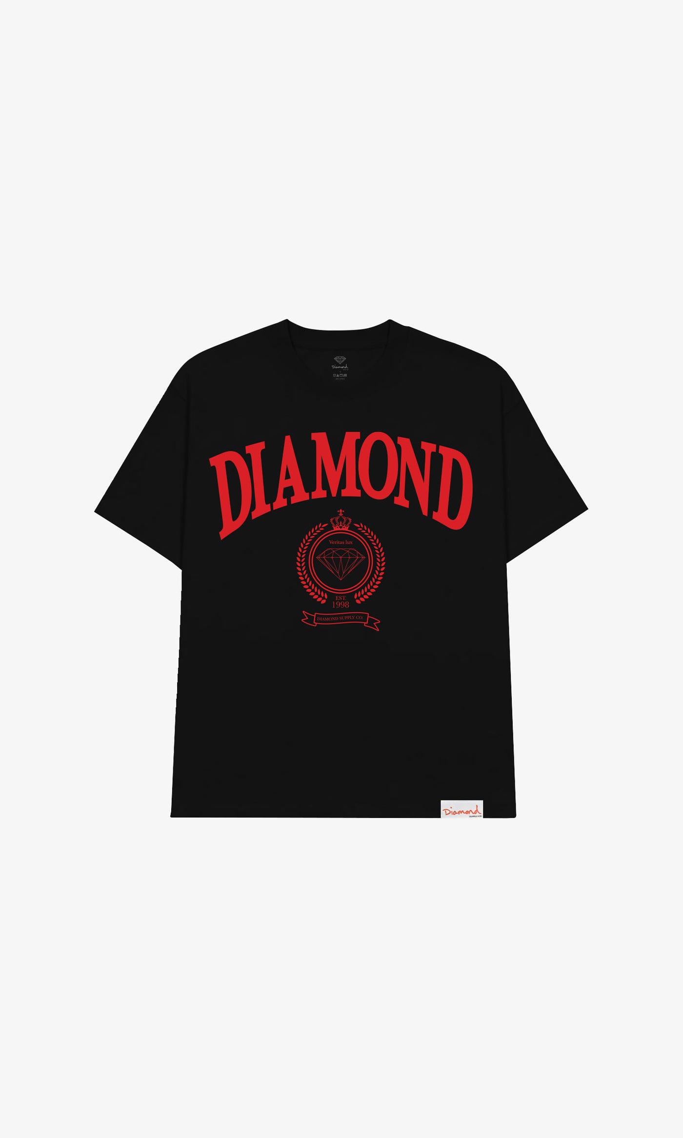 COLLEGE CREST TEE - BLACK