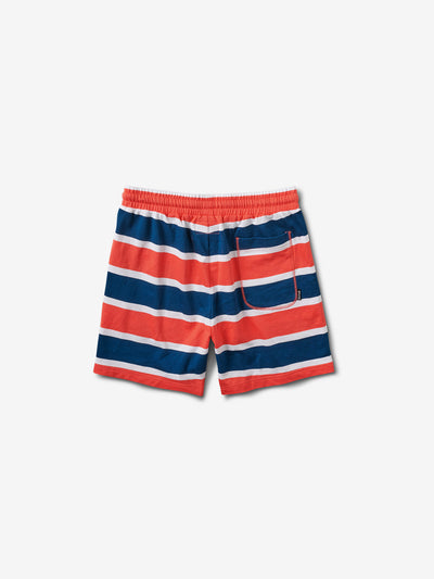 Mini OG Script Striped Shorts - Coral
