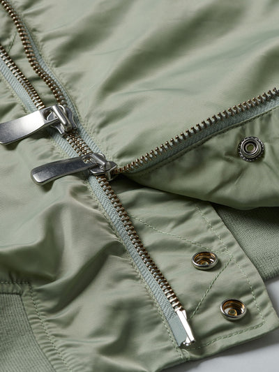 Diamond Panelled Bomber Jacket - Seafoam