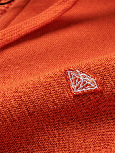 Diamond Mock Neck Pullover - Orange