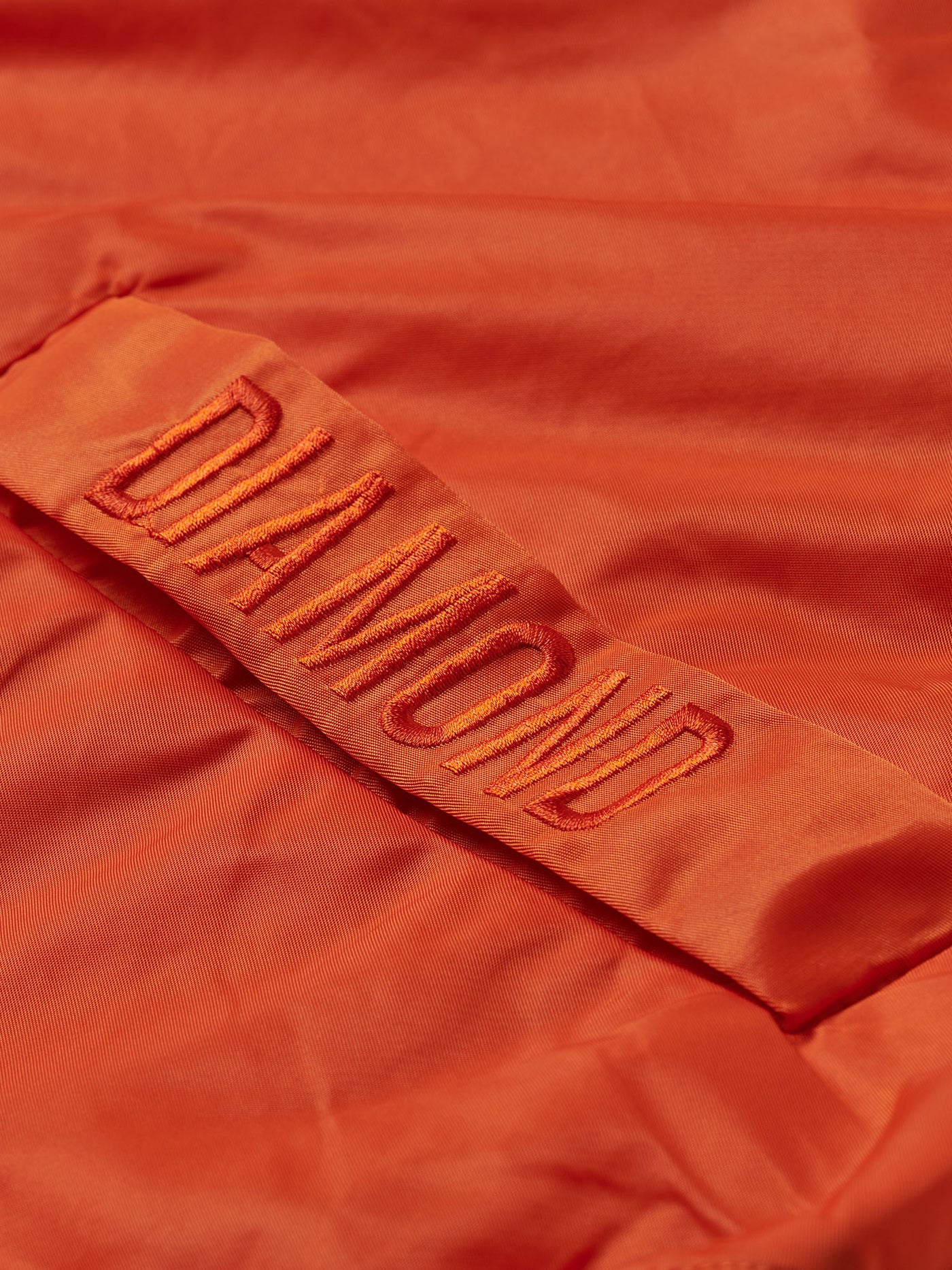 Diamond Panelled Bomber Jacket - Orange