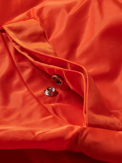 Diamond Panelled Bomber Jacket - Orange